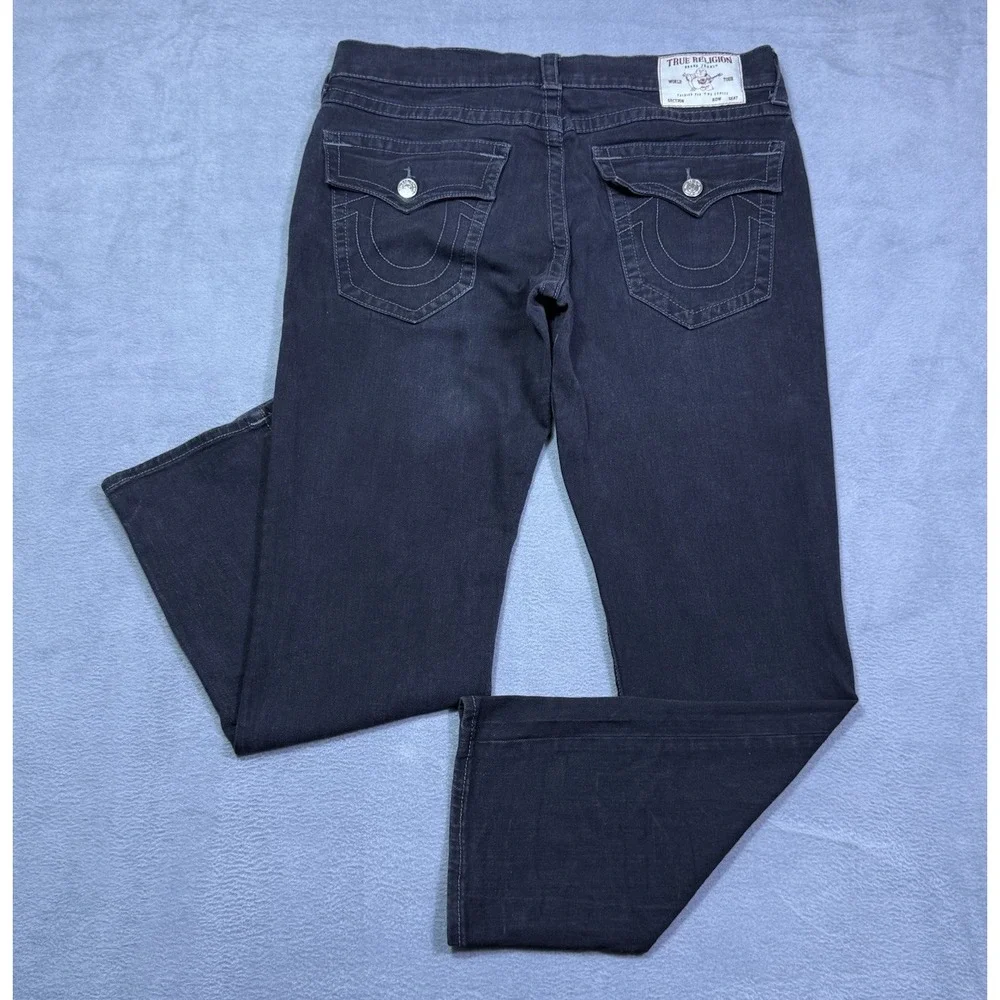 True Religion Jeans Mens 34x32 Ricky Relaxed Straight Black Y2K Normcore USA